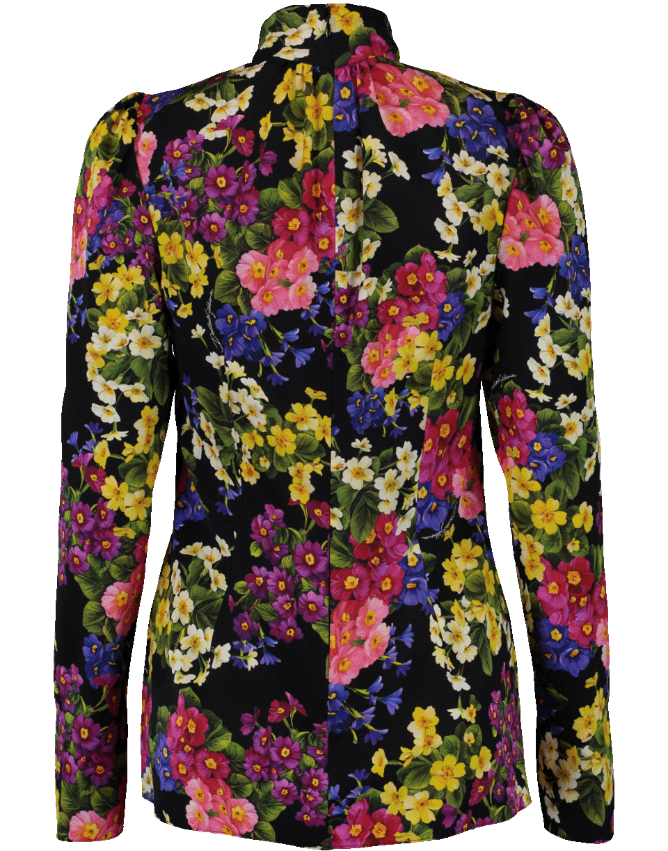 DOLCE & GABBANA-Floral Turtle Neck Blouse-