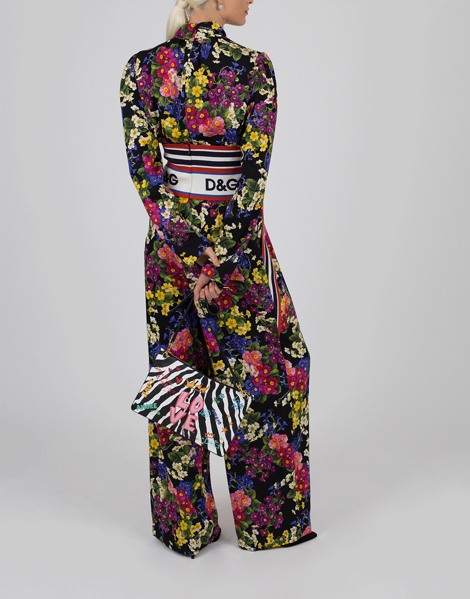 DOLCE & GABBANA-Floral Turtle Neck Blouse-