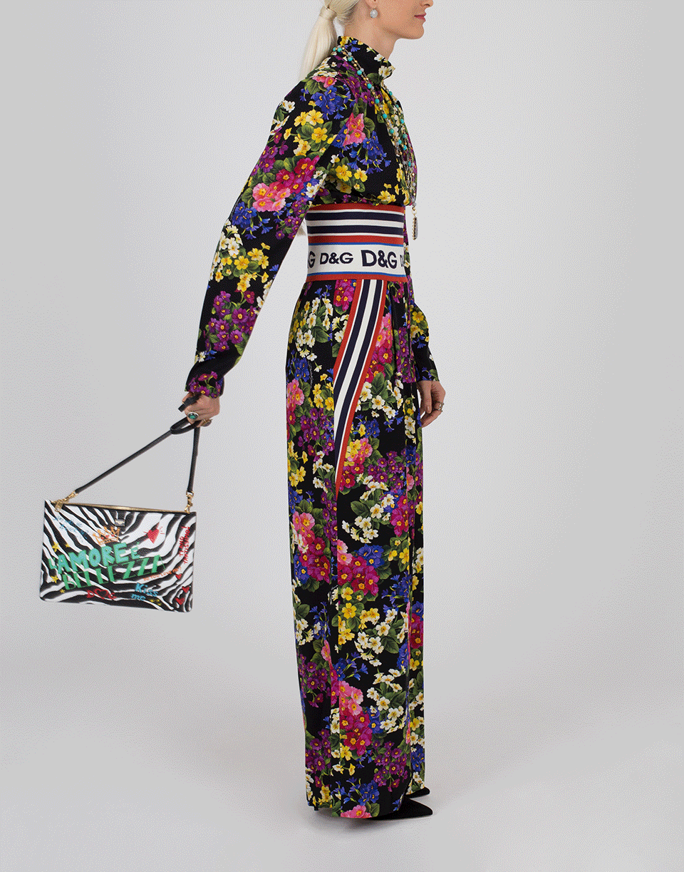 DOLCE & GABBANA-Floral Turtle Neck Blouse-