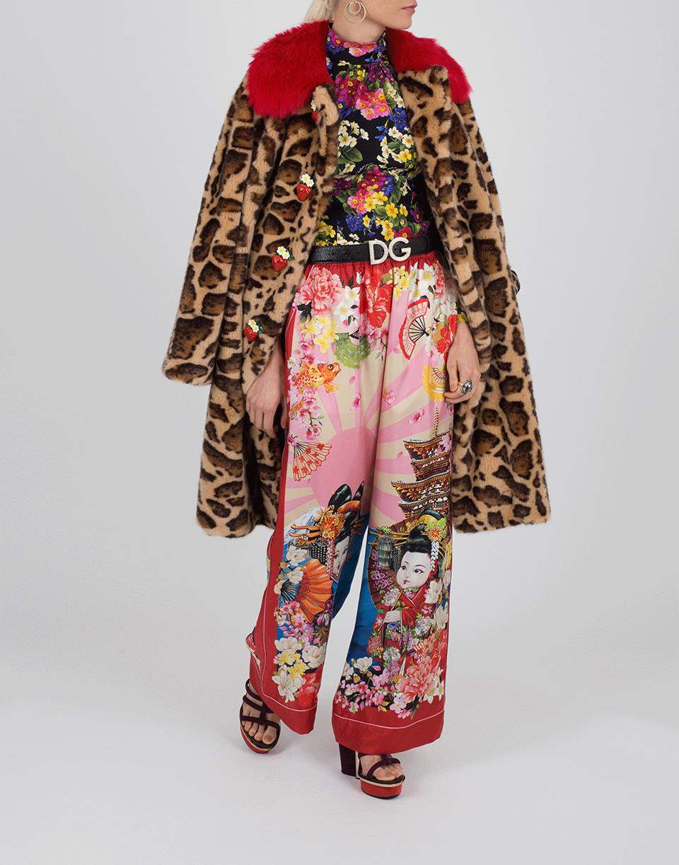 DOLCE & GABBANA-Floral Turtle Neck Blouse-