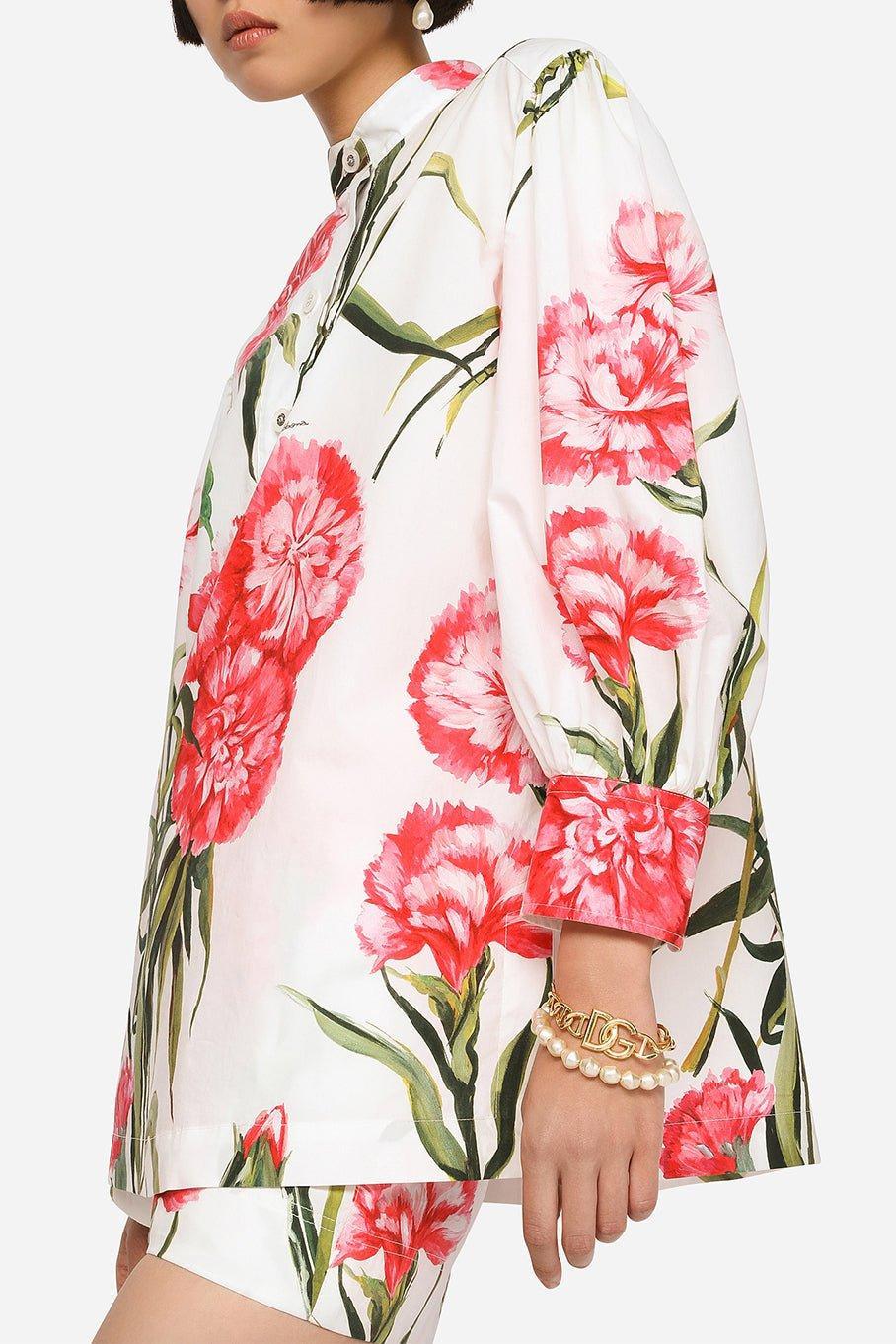 DOLCE & GABBANA-Korean Collar Poplin Shirt-