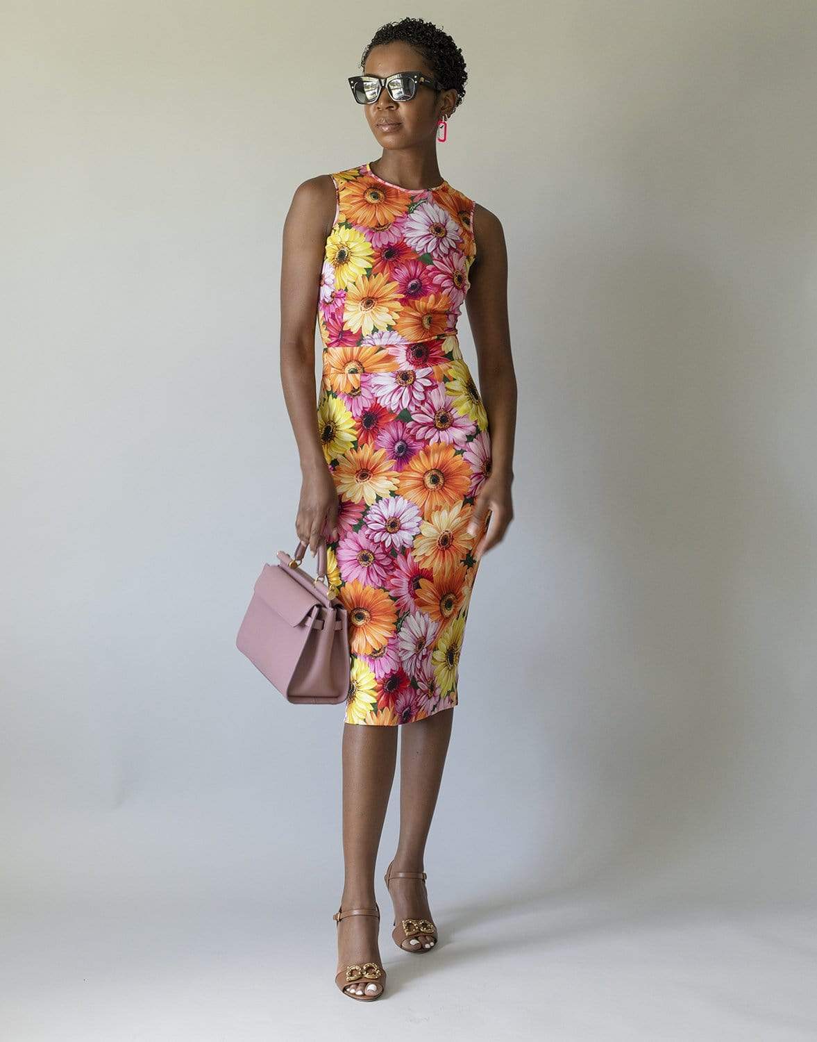 DOLCE & GABBANA-Gerbera Daisy Print Sleeveless Top-
