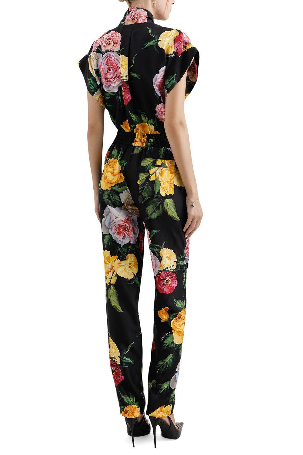 Peonie Tie Neck Blouse-PEONY/ROSE-38-CLOTHINGTOPBLOUSE-DOLCE & GABBANA