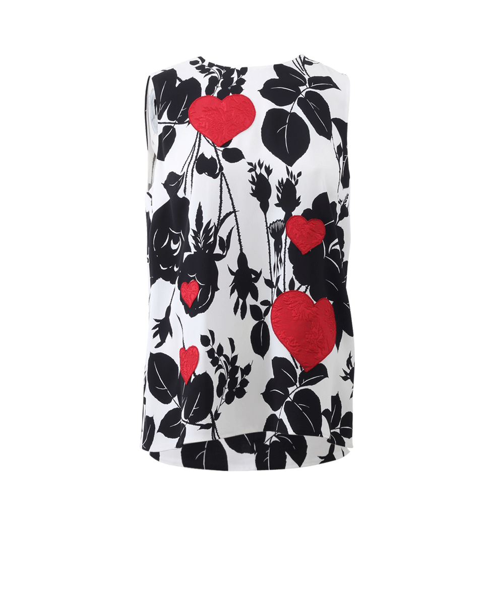 DOLCE & GABBANA-Rose Print Blouse-