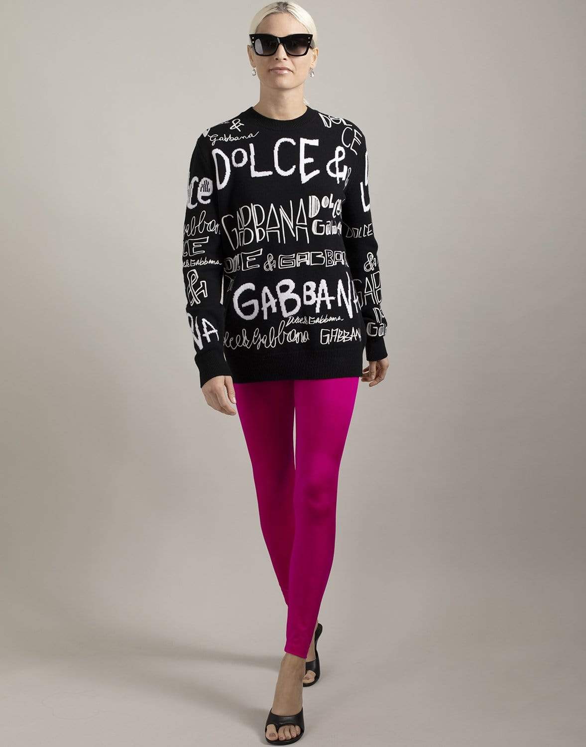 DOLCE & GABBANA-Crew Silk Intarsia Pullover-