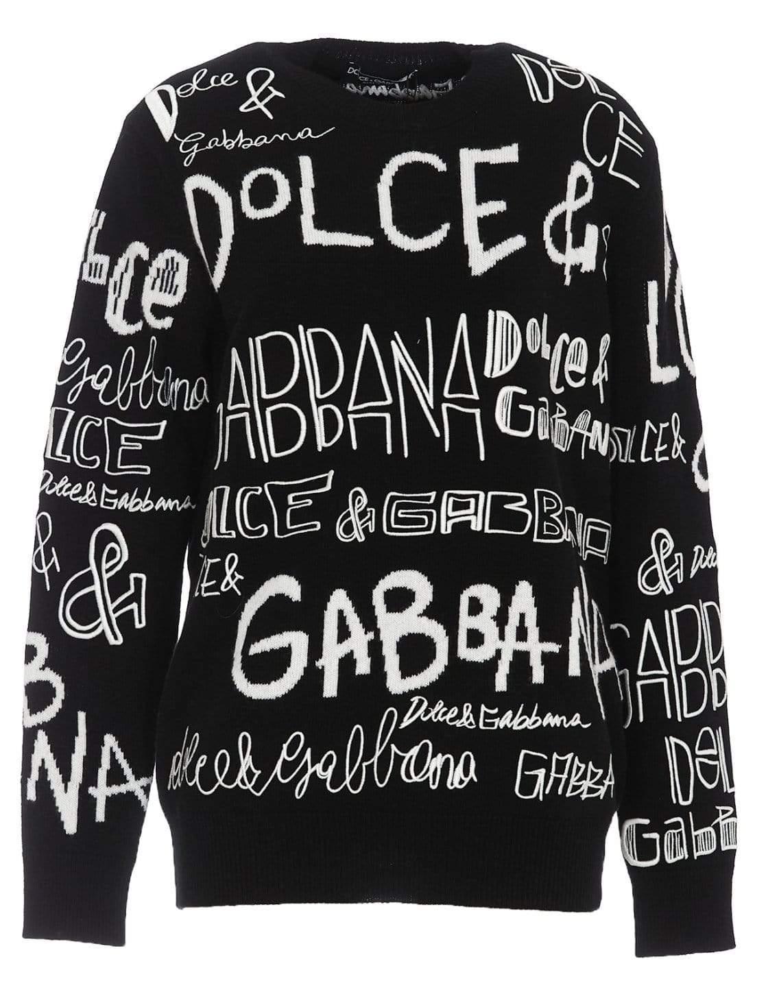 DOLCE & GABBANA-Crew Silk Intarsia Pullover-