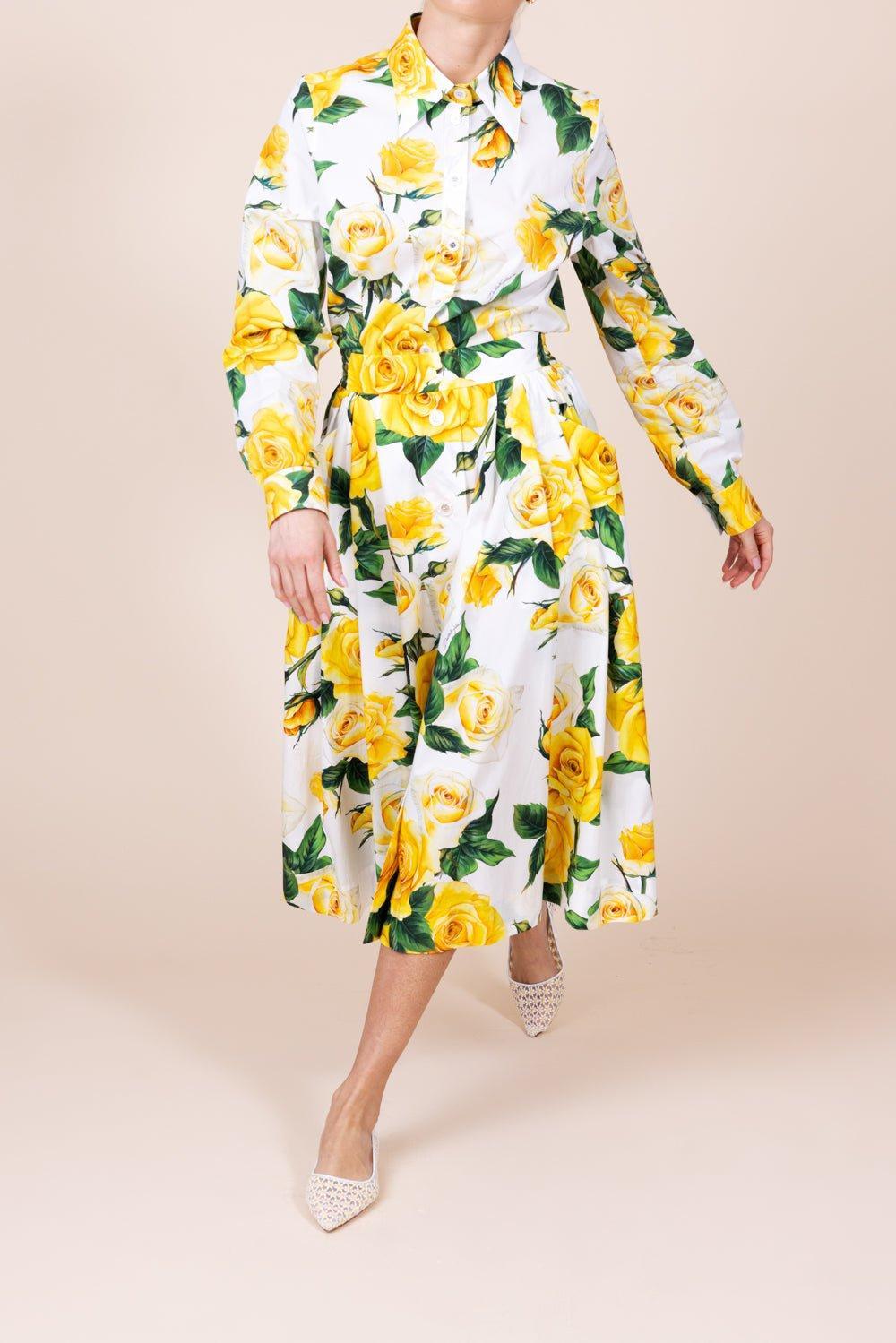 DOLCE & GABBANA-Long Sleeve Floral Shirt-