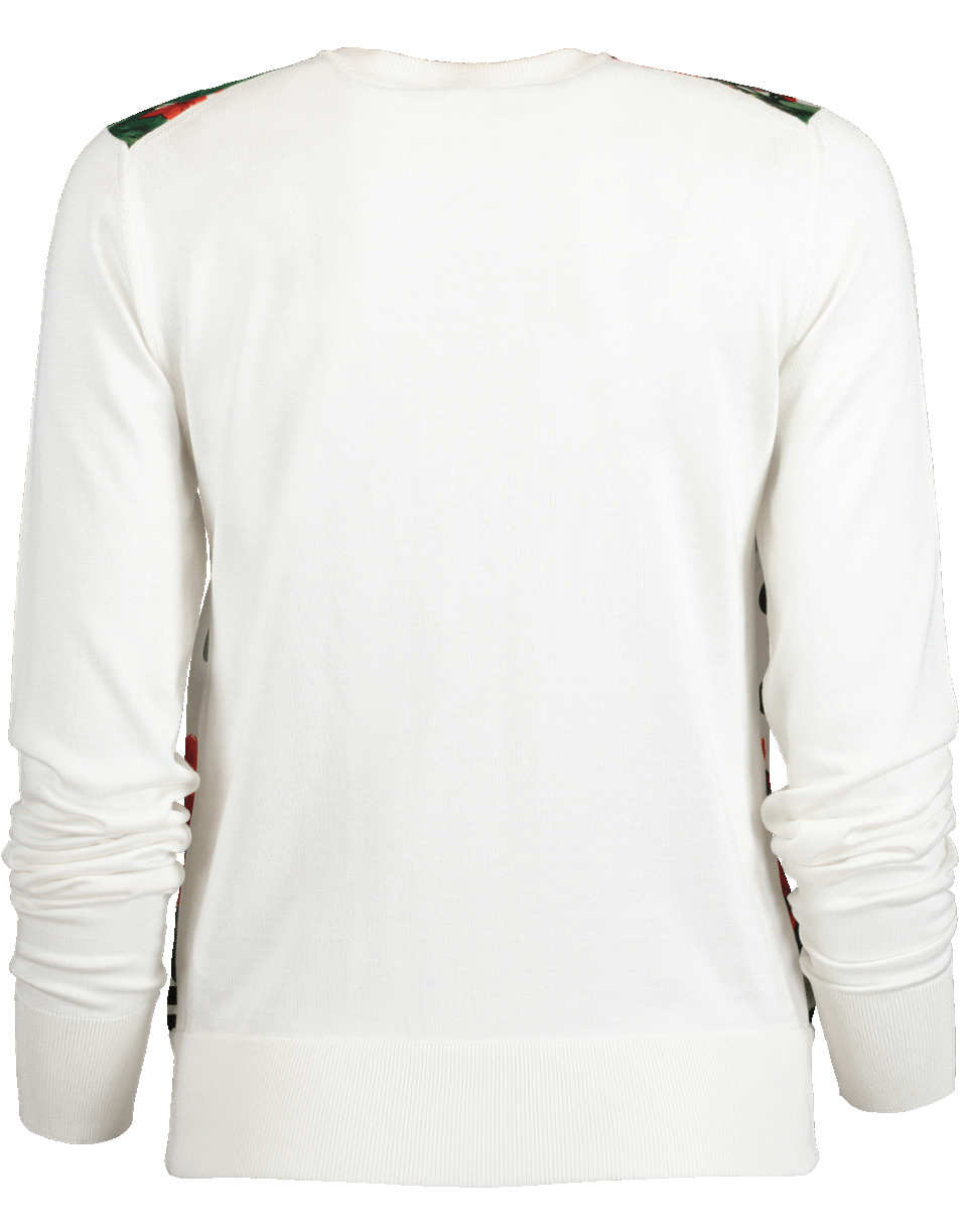 DOLCE & GABBANA-Silk Front Crewneck Cardigan-