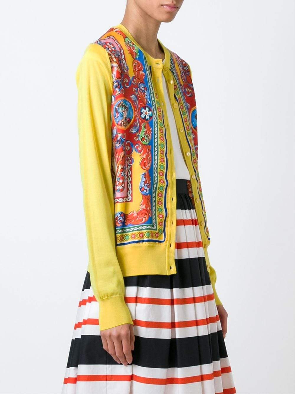 DOLCE & GABBANA-Caretto Print Cardigan-