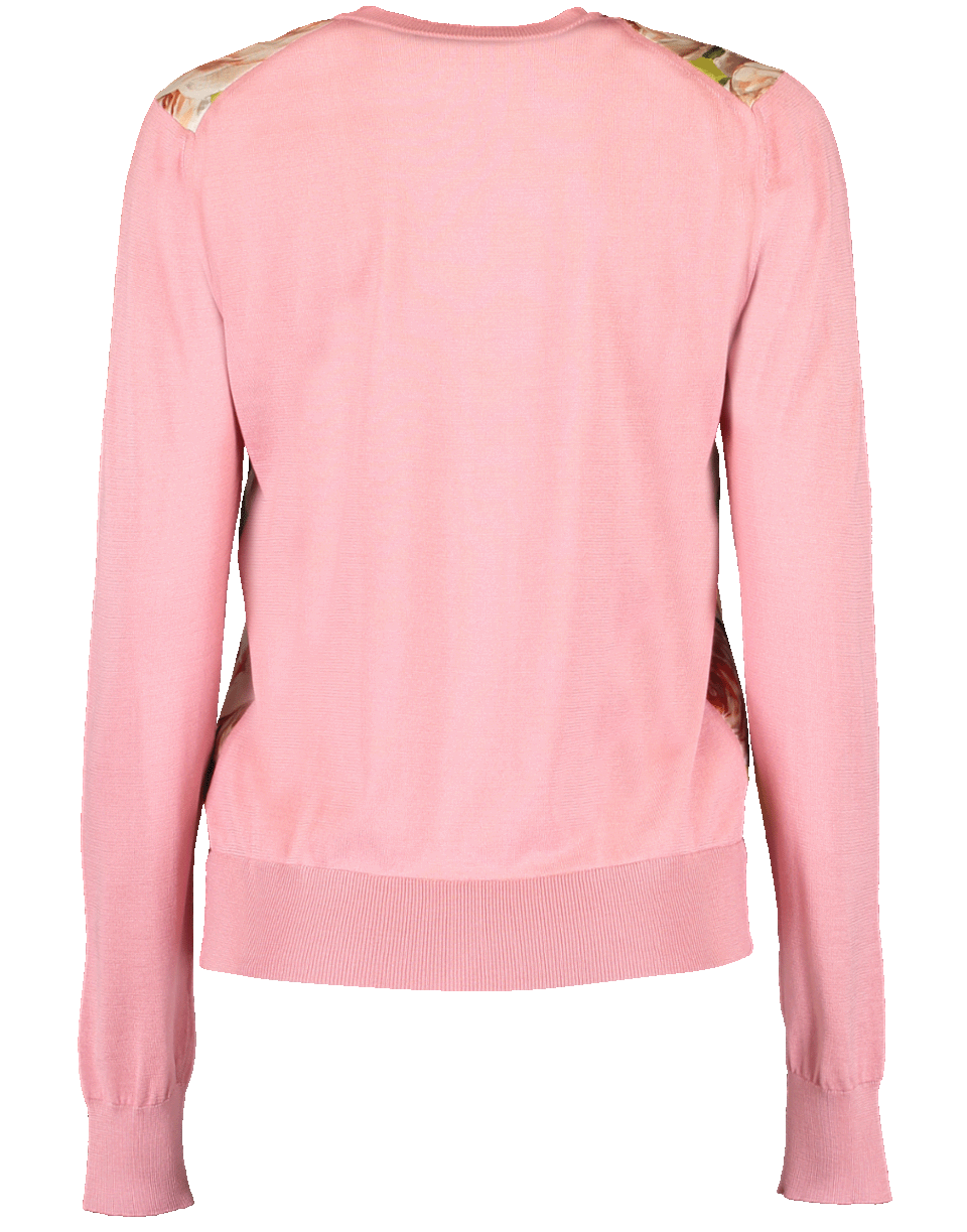 DOLCE & GABBANA-Crewneck Floral Print Cardigan-