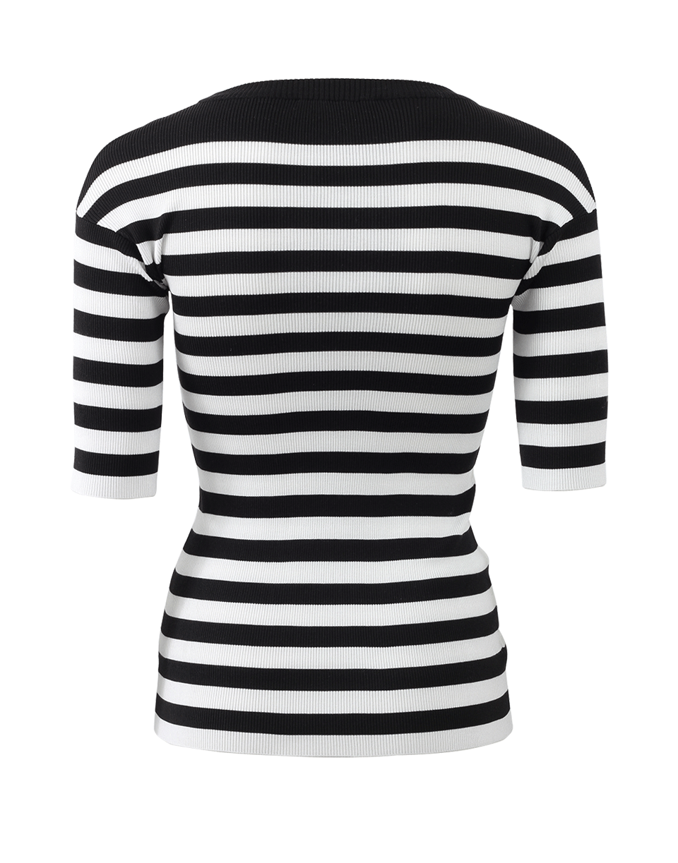 DOLCE & GABBANA-Three-Quarter Stripe Knit Tee-