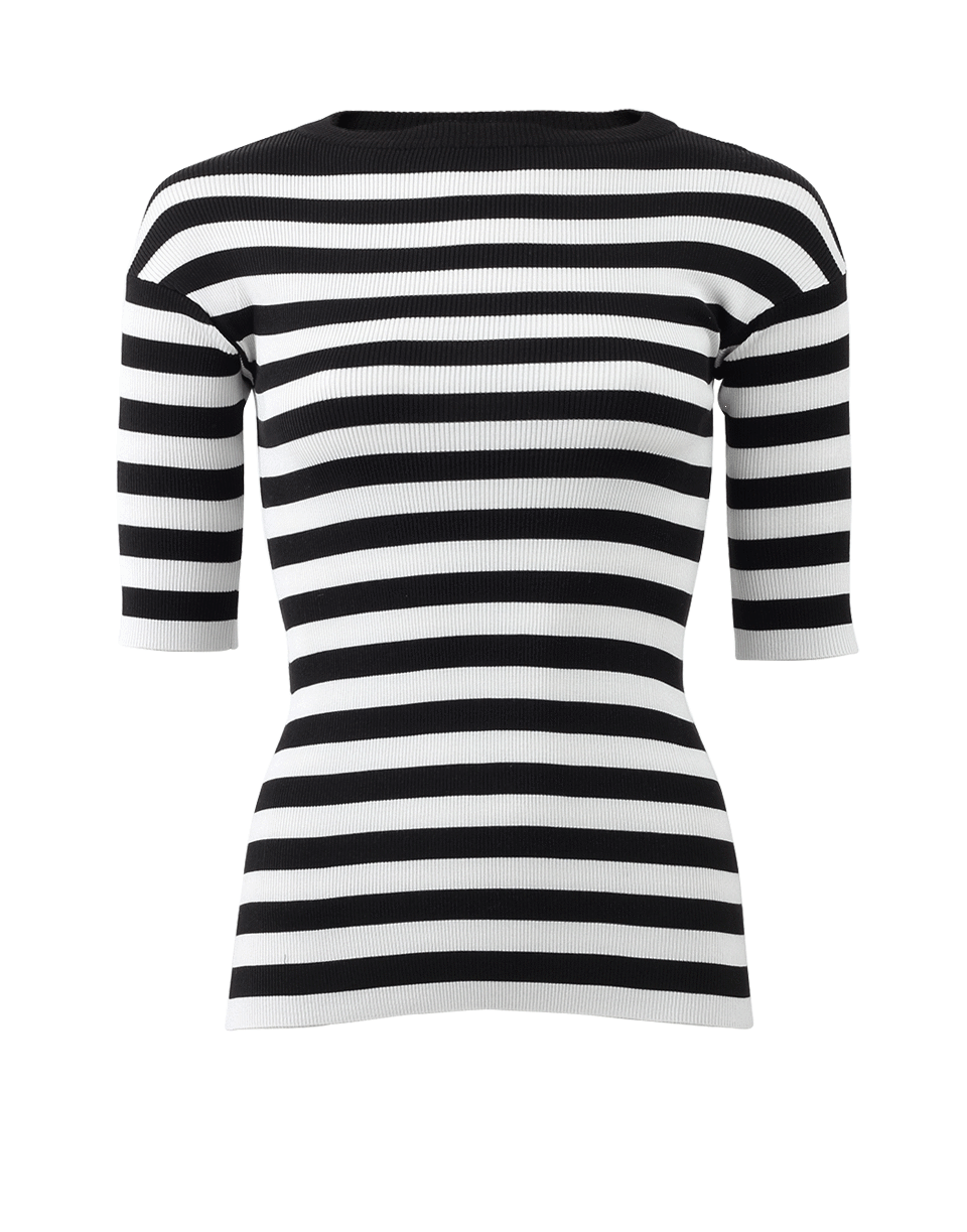 DOLCE & GABBANA-Three-Quarter Stripe Knit Tee-