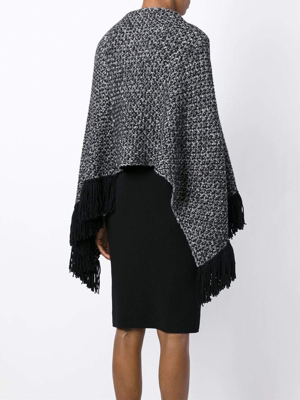 DOLCE & GABBANA-Fringed Knit Poncho-
