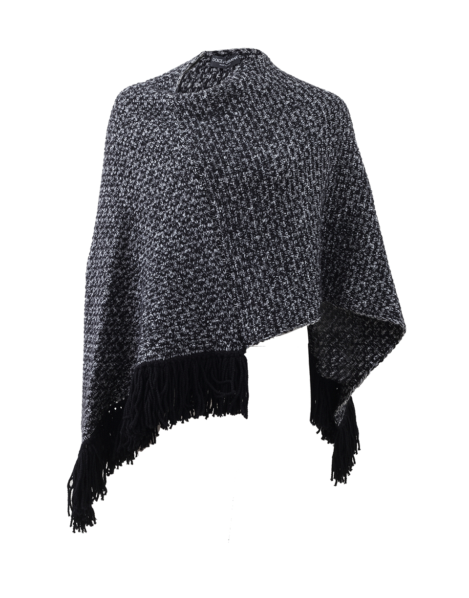 DOLCE & GABBANA-Fringed Knit Poncho-