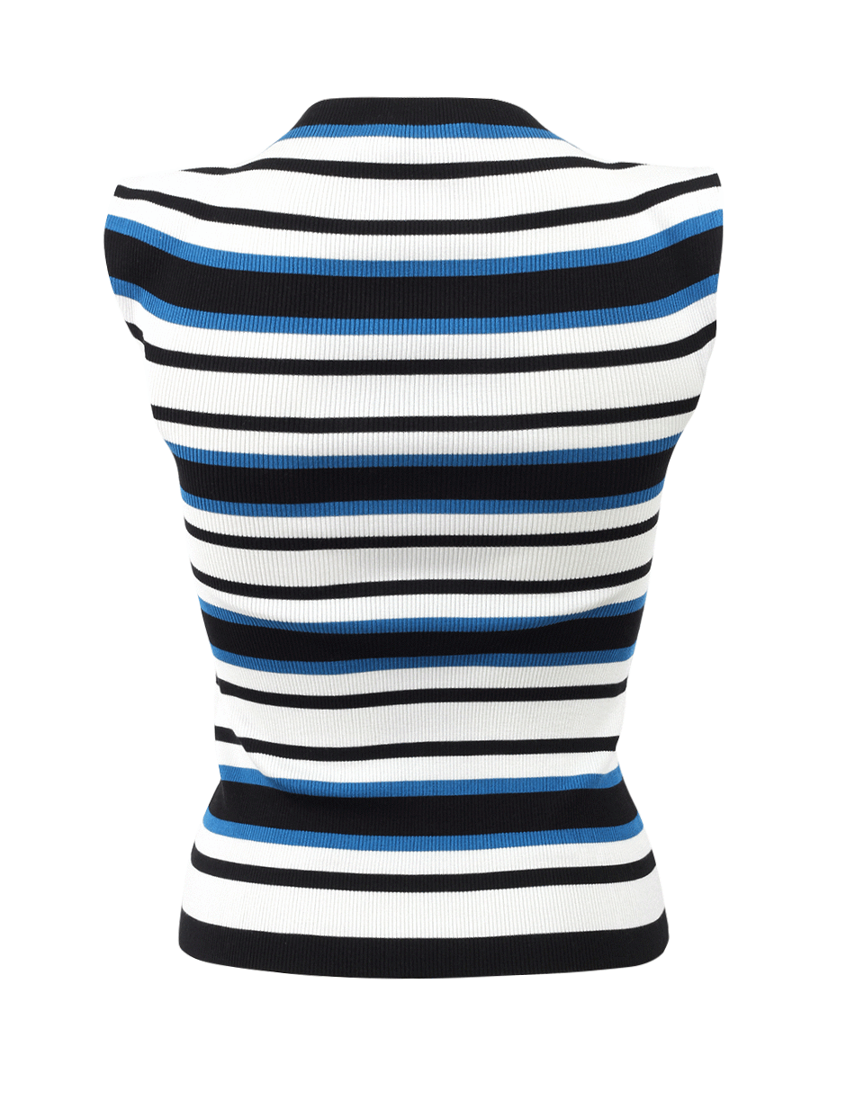 DOLCE & GABBANA-Stripe Mockneck Knit Tank-