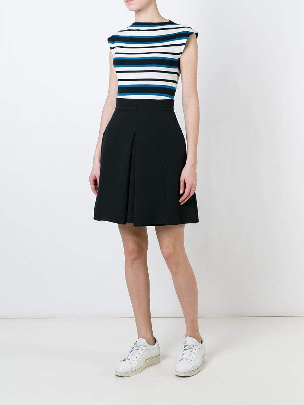 DOLCE & GABBANA-Stripe Mockneck Knit Tank-
