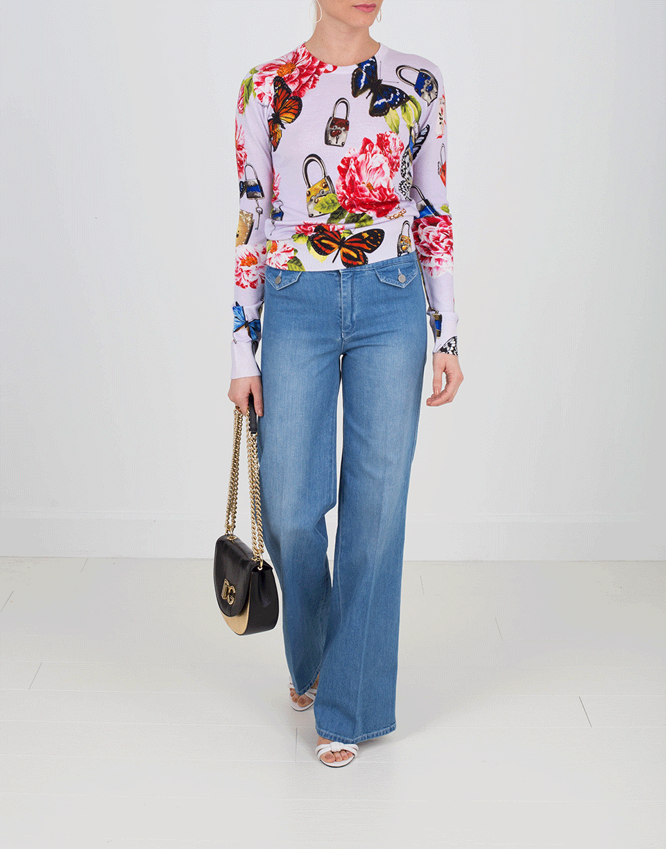 DOLCE & GABBANA-Butterfly Locket Print Top-