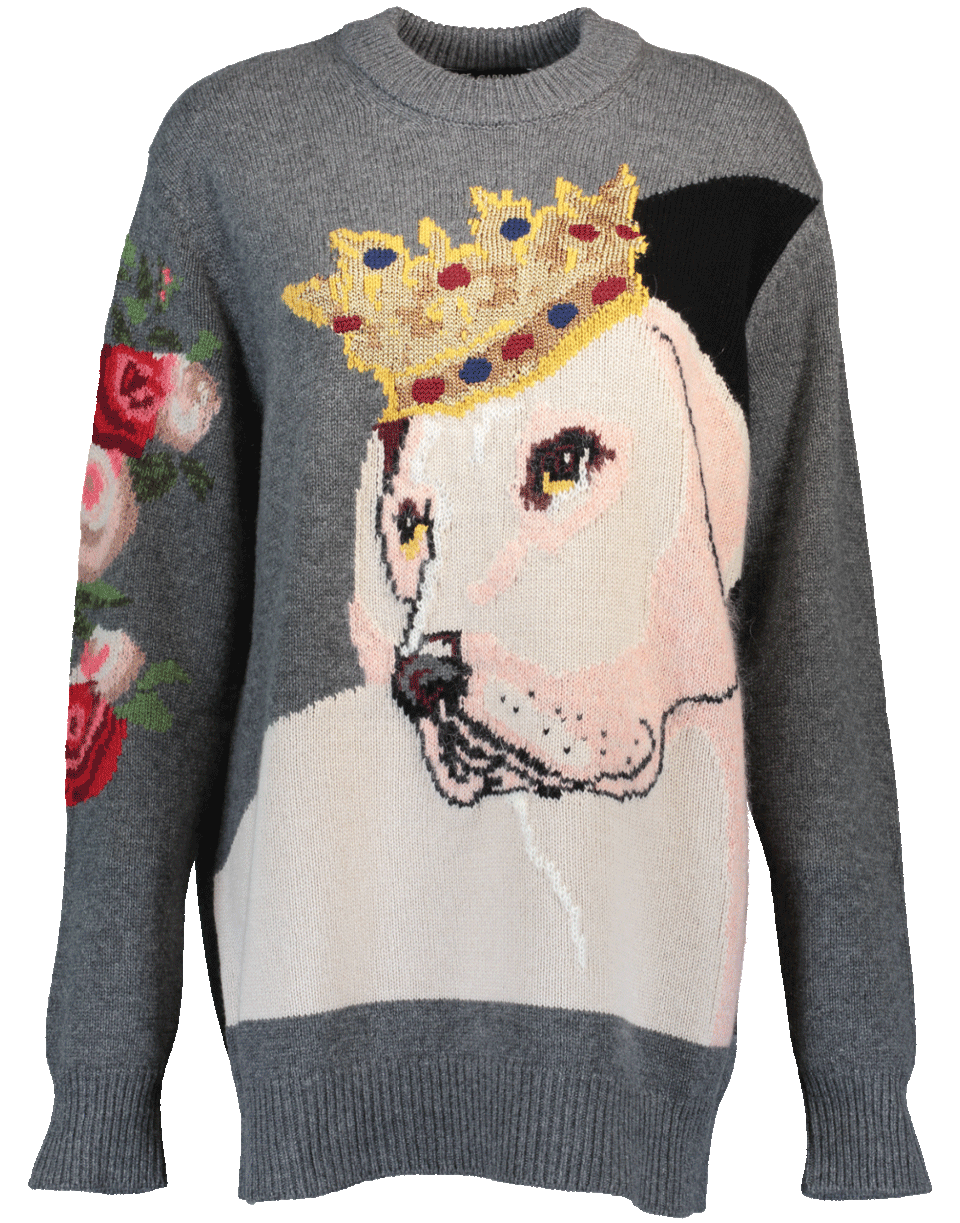 DOLCE & GABBANA-Intarsia Dog Sweater-