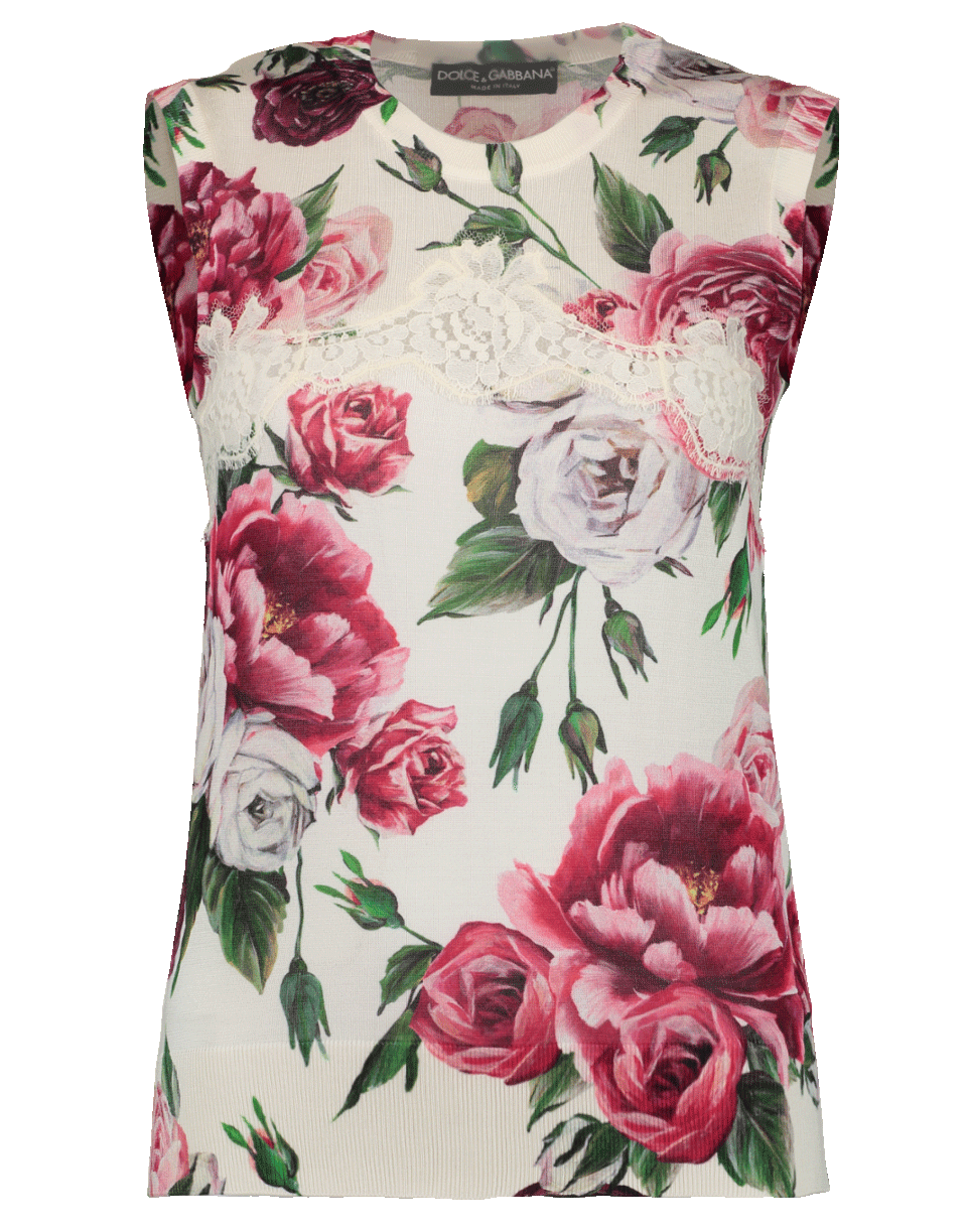 DOLCE & GABBANA-Lace Shell Top-