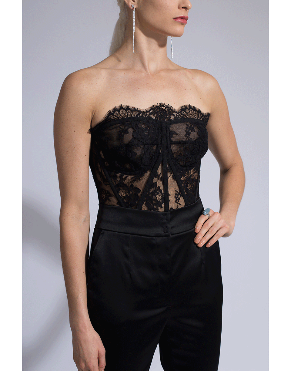 DOLCE & GABBANA-Lace Corset Sheer Bustier-
