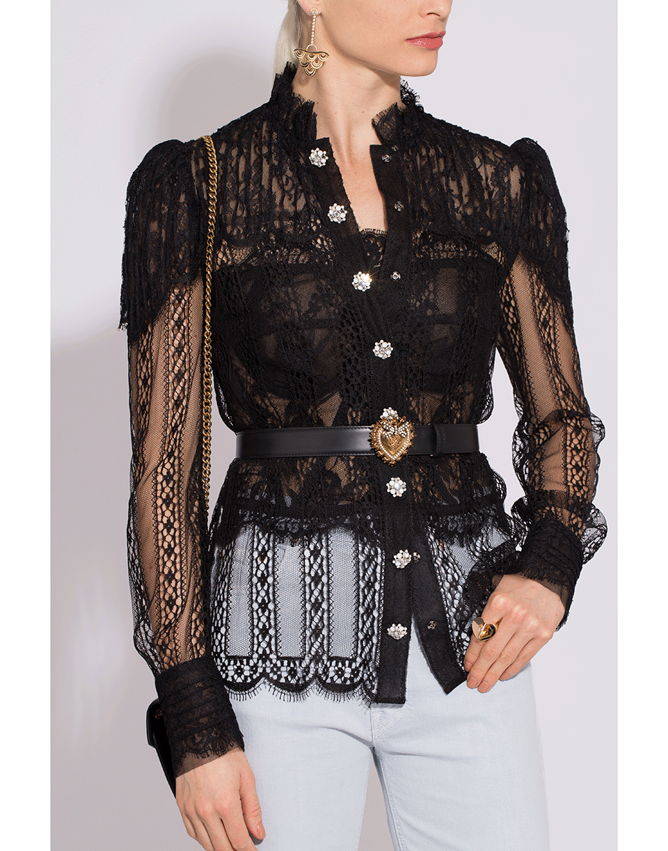 DOLCE & GABBANA-Lace Corset Sheer Bustier-