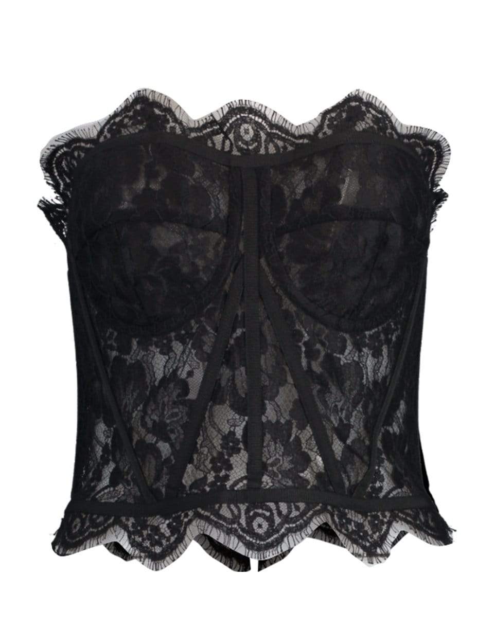 DOLCE & GABBANA-Lace Corset Top-BLACK
