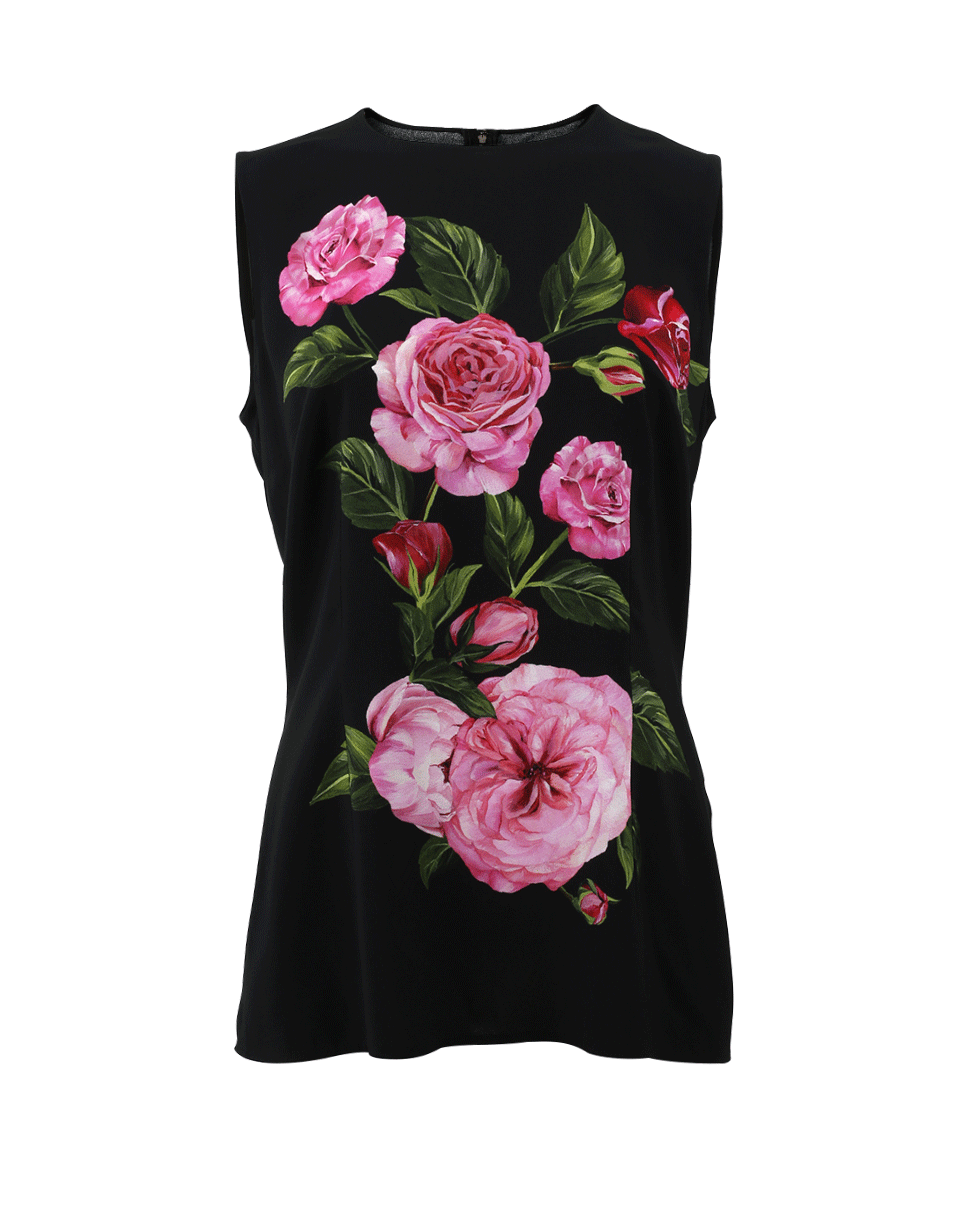 DOLCE & GABBANA-Rose Print Top-