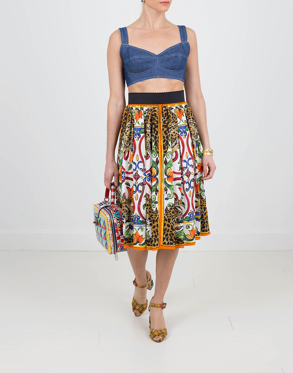 DOLCE & GABBANA-Denim Crop Top-BLUE