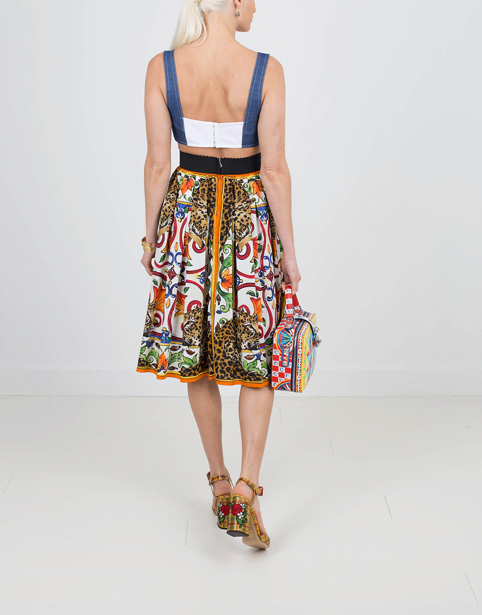 DOLCE & GABBANA-Denim Crop Top-BLUE