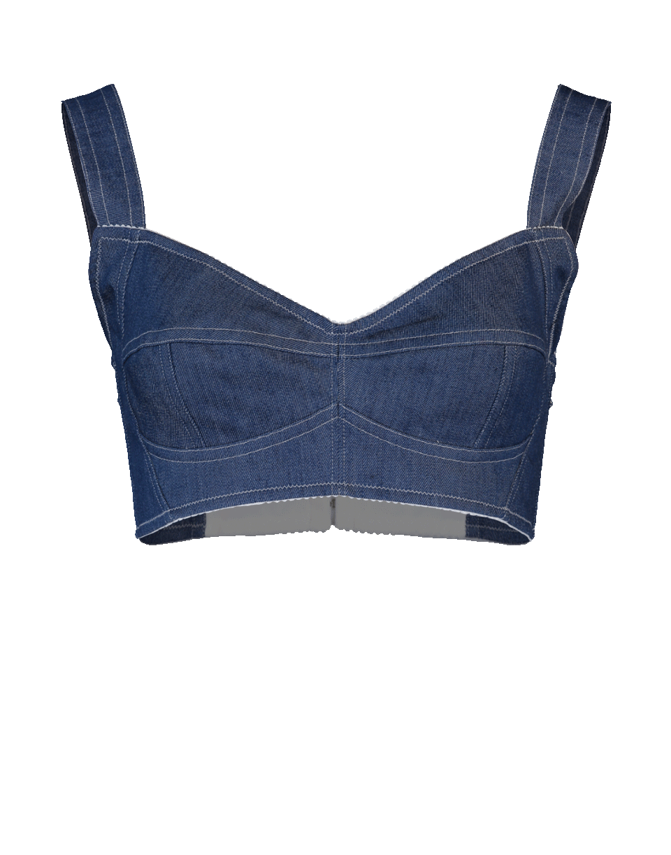 DOLCE & GABBANA-Denim Crop Top-BLUE