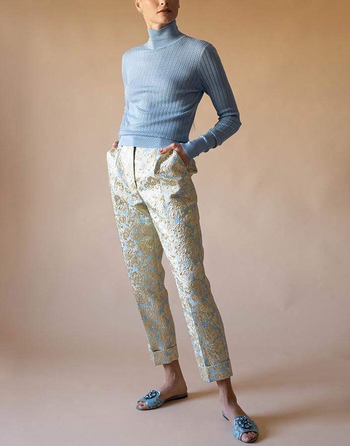 DOLCE & GABBANA-Silk Lace-Stitch Sweater-