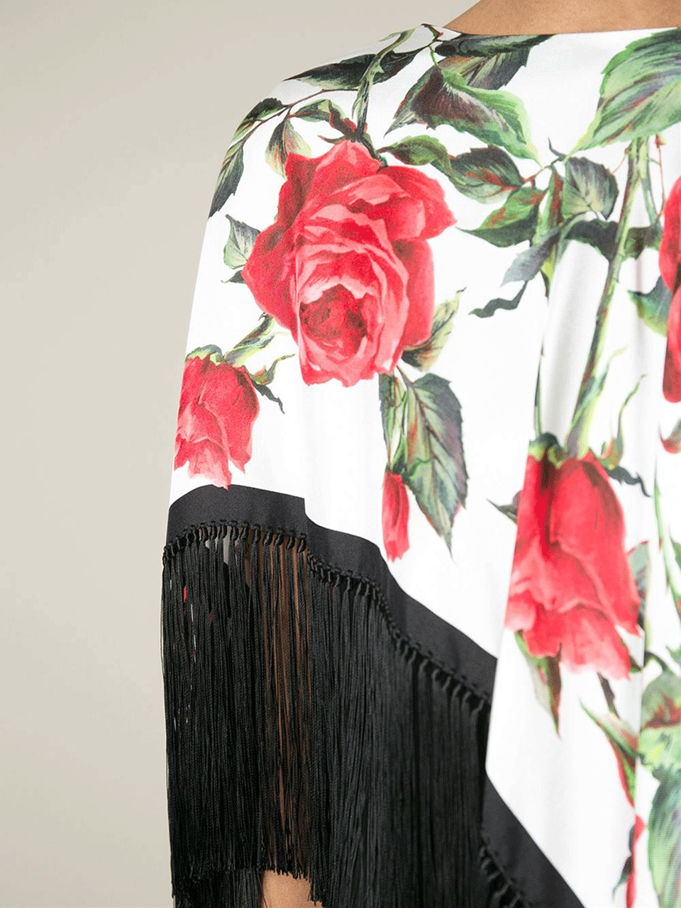 DOLCE & GABBANA-Floral Rose Poncho-FLORAL