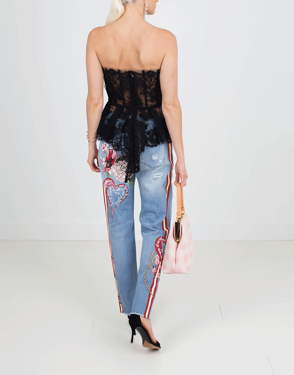 DOLCE & GABBANA-Lace Bustier-NERO