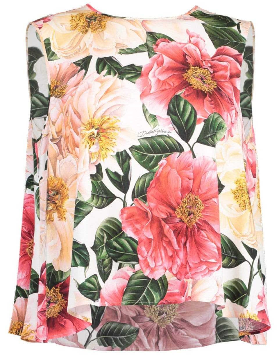 DOLCE & GABBANA-Sleeveless Crewneck Swing Top-