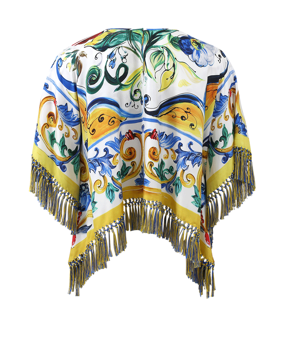 DOLCE & GABBANA-Crop Maiolica Fringe Top-