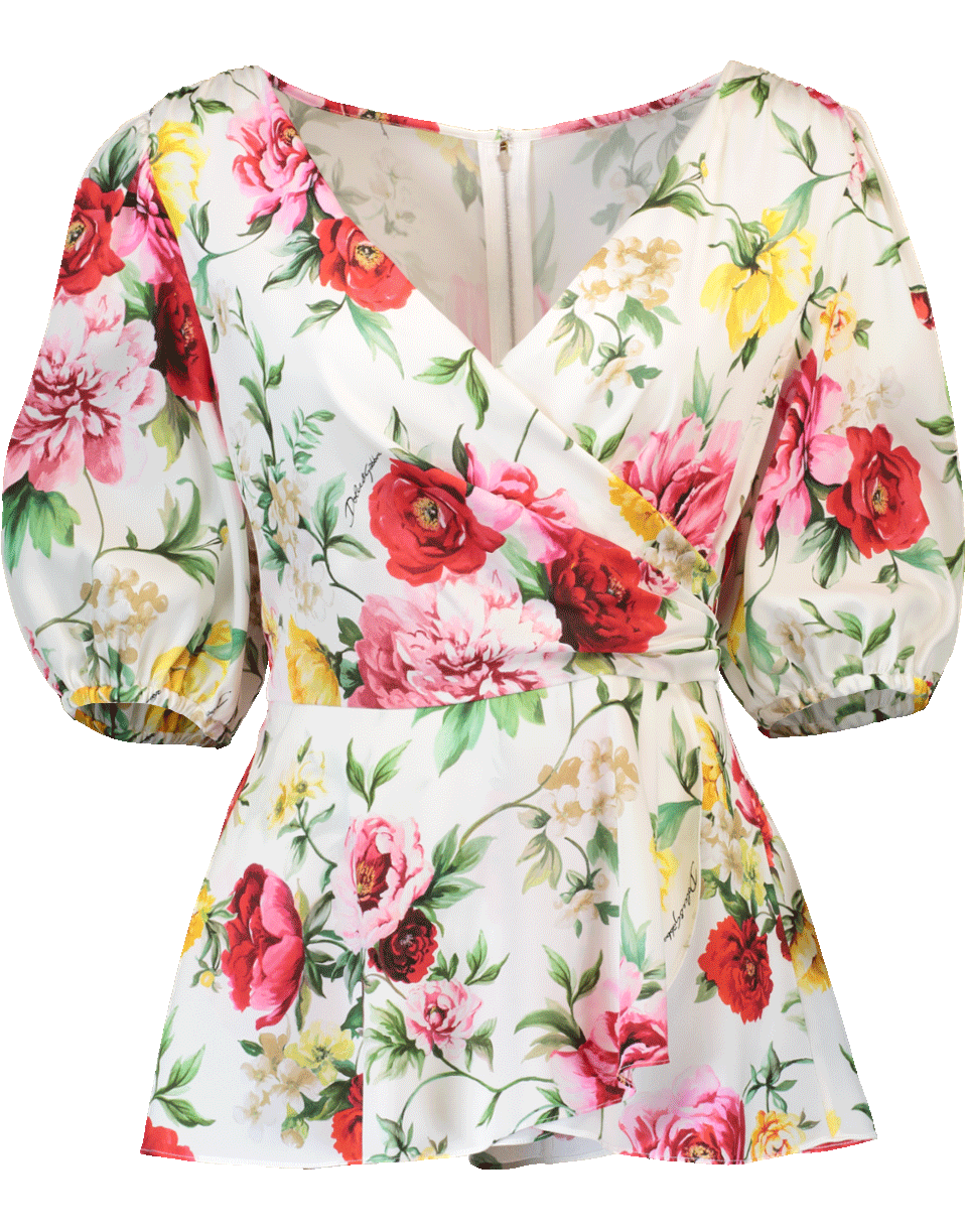 DOLCE & GABBANA-Floral Wrap Top-
