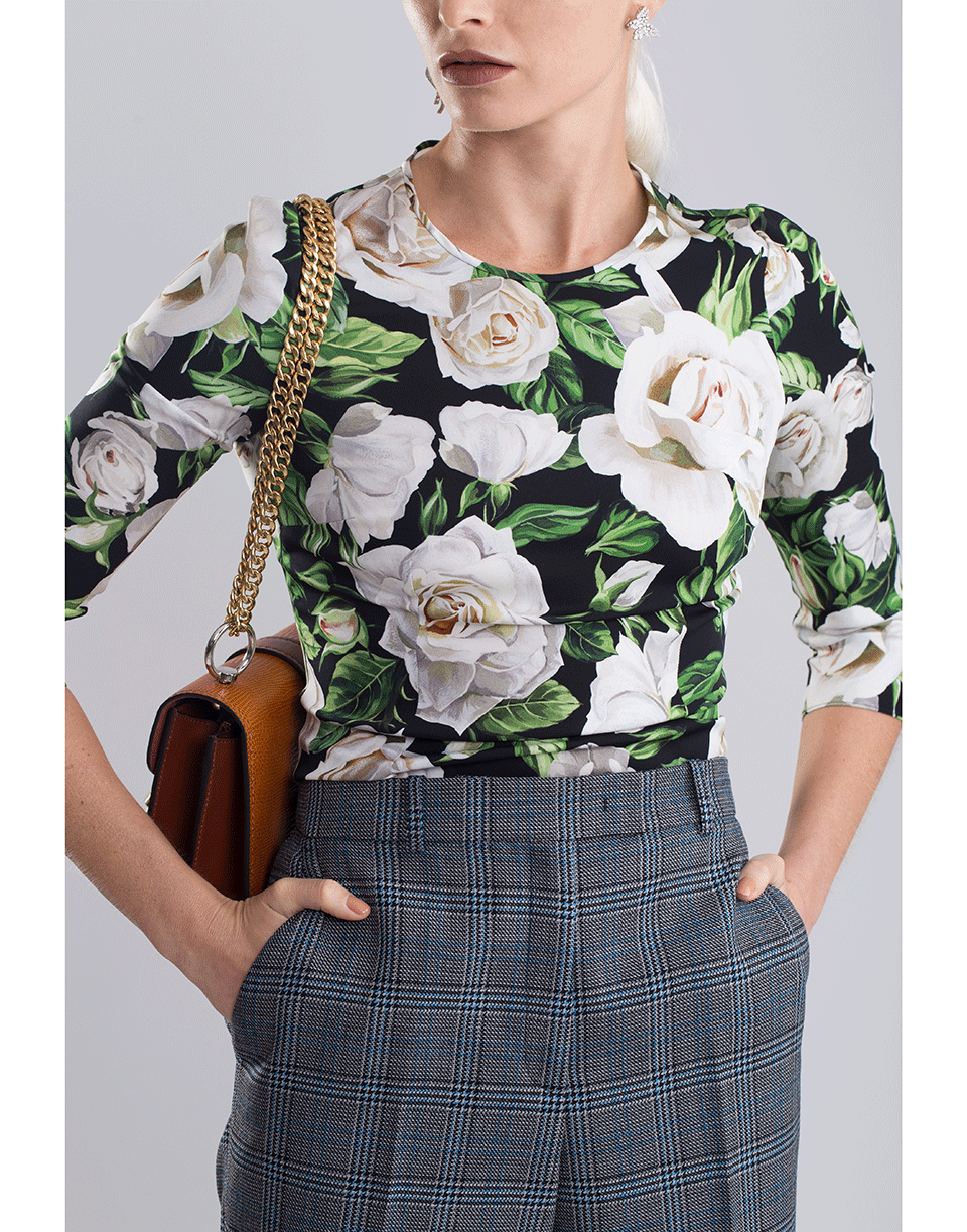 DOLCE & GABBANA-Rose Print Top-