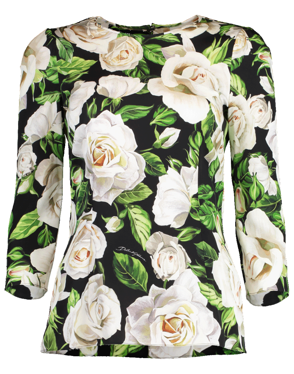 DOLCE & GABBANA-Rose Print Top-