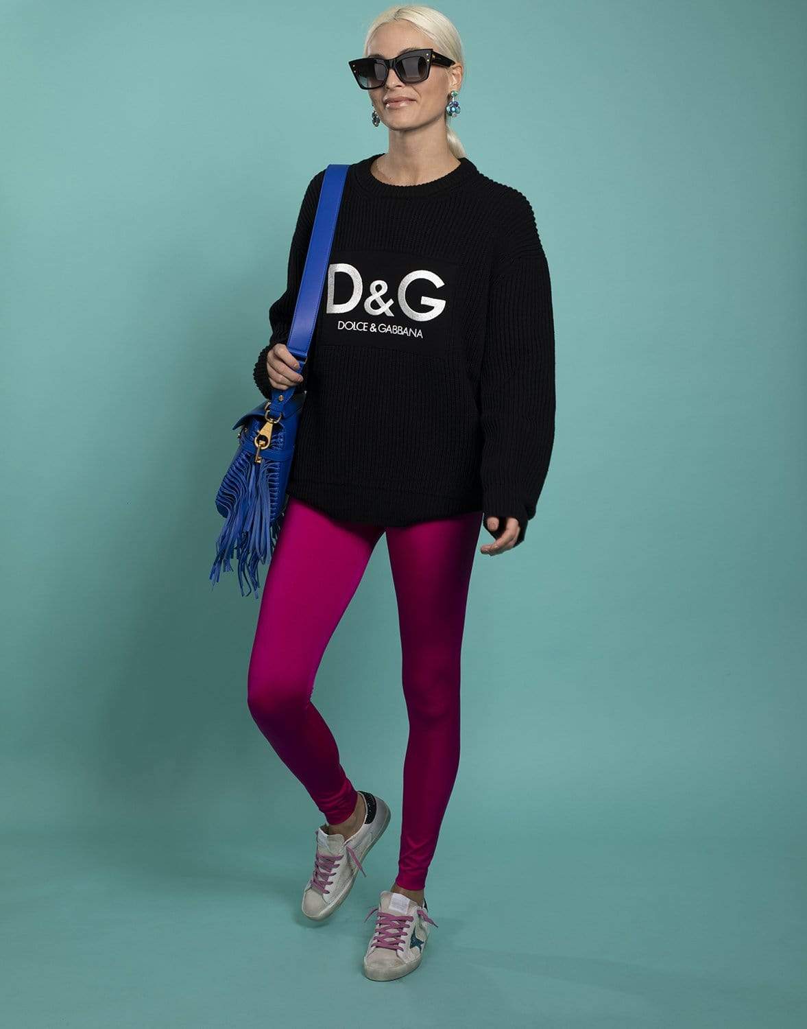 DOLCE & GABBANA-Ribbed D&G Embroidered Pullover-