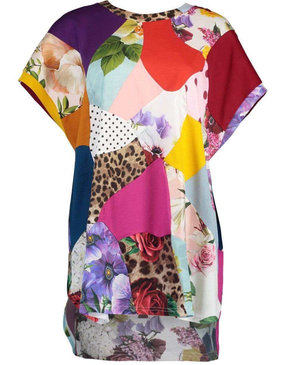 DOLCE & GABBANA-Patchwork Printed Short Sleeve Shirt-