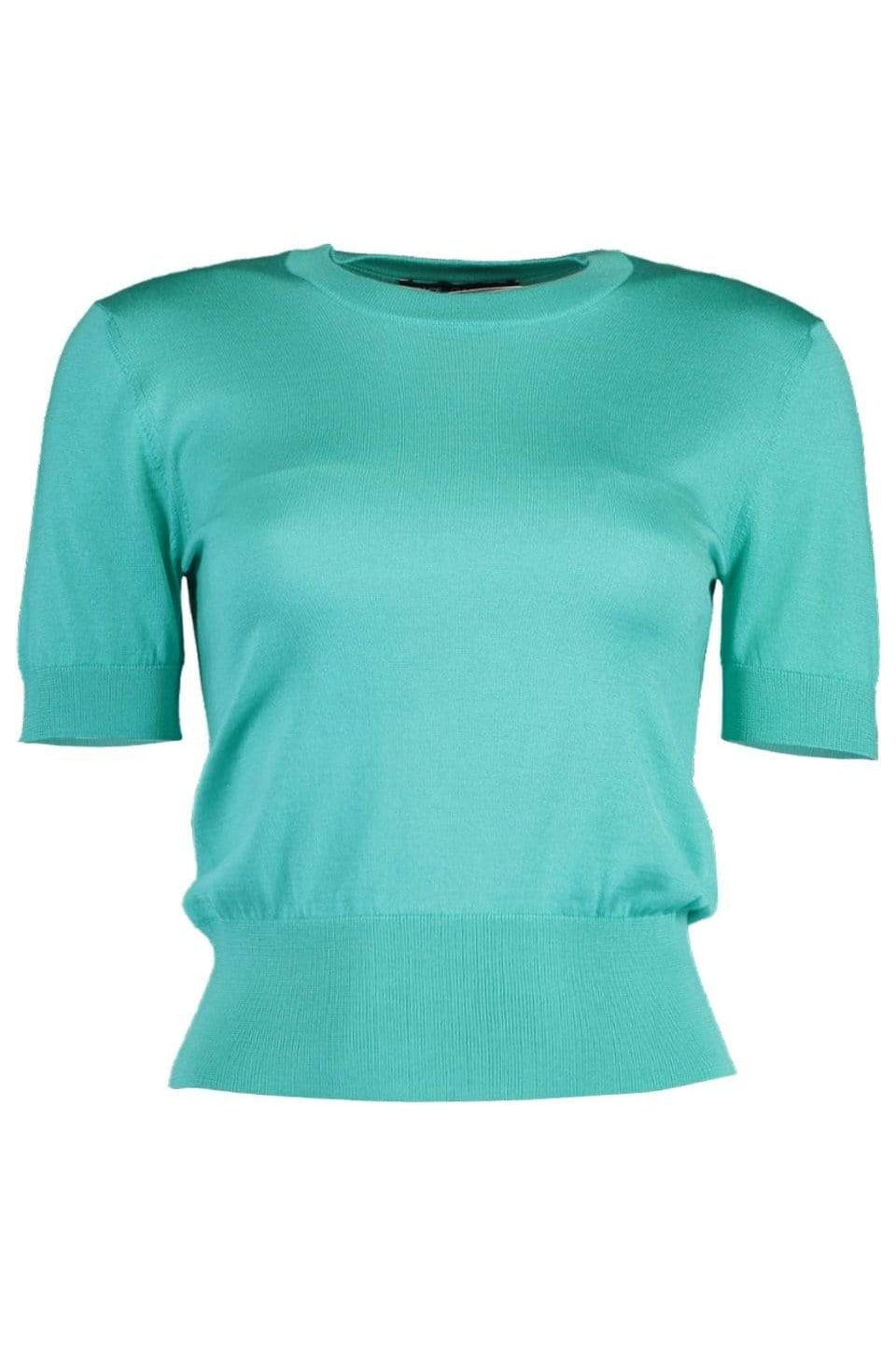DOLCE & GABBANA-Short Sleeve Crewneck Knit Top-