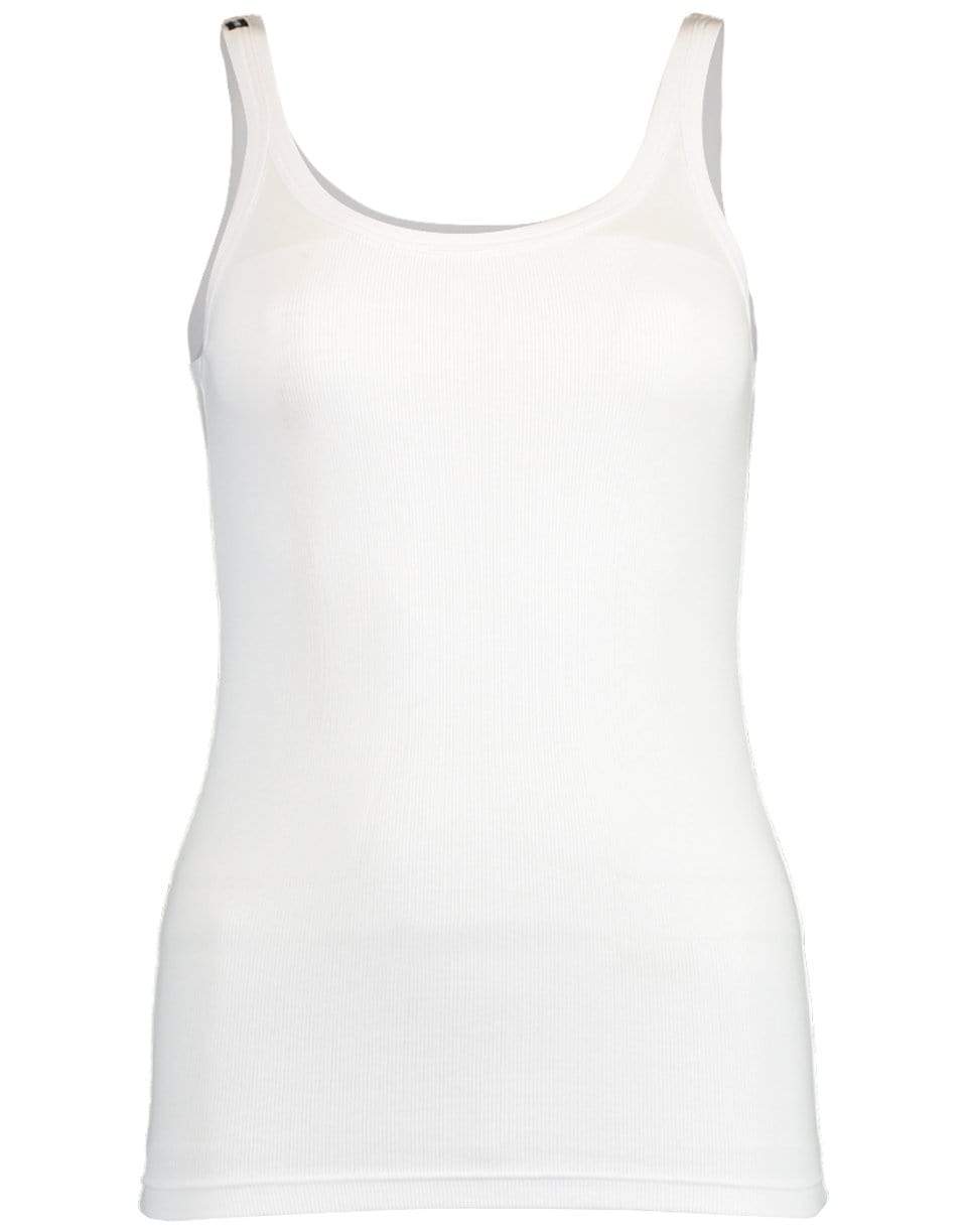 DOLCE & GABBANA-White Cotton Tank-