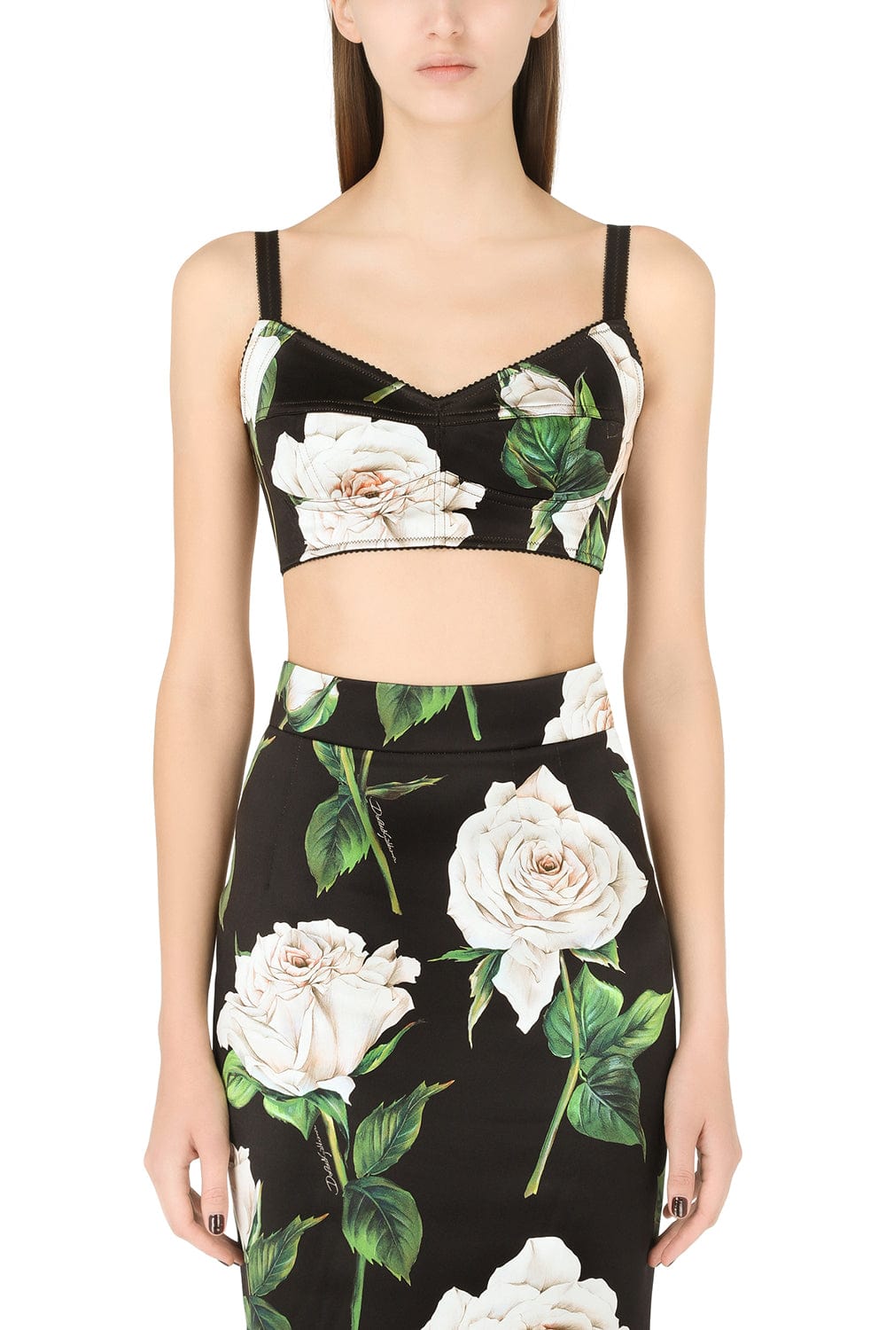 DOLCE & GABBANA-Sweetheart Neck Bralette Top-