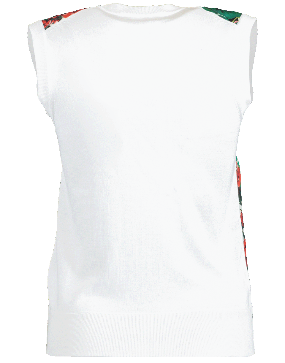 DOLCE & GABBANA-Polka Dot Print Silk Front Tank-
