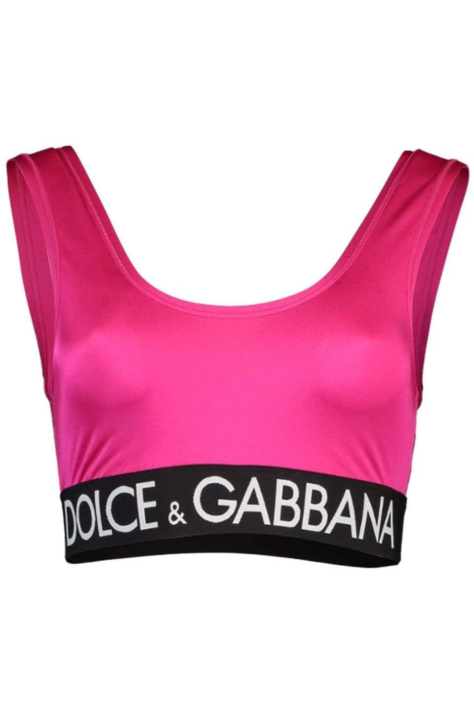 DOLCE & GABBANA-Dolce & Gabbana Logo Spandex Sports Bra-