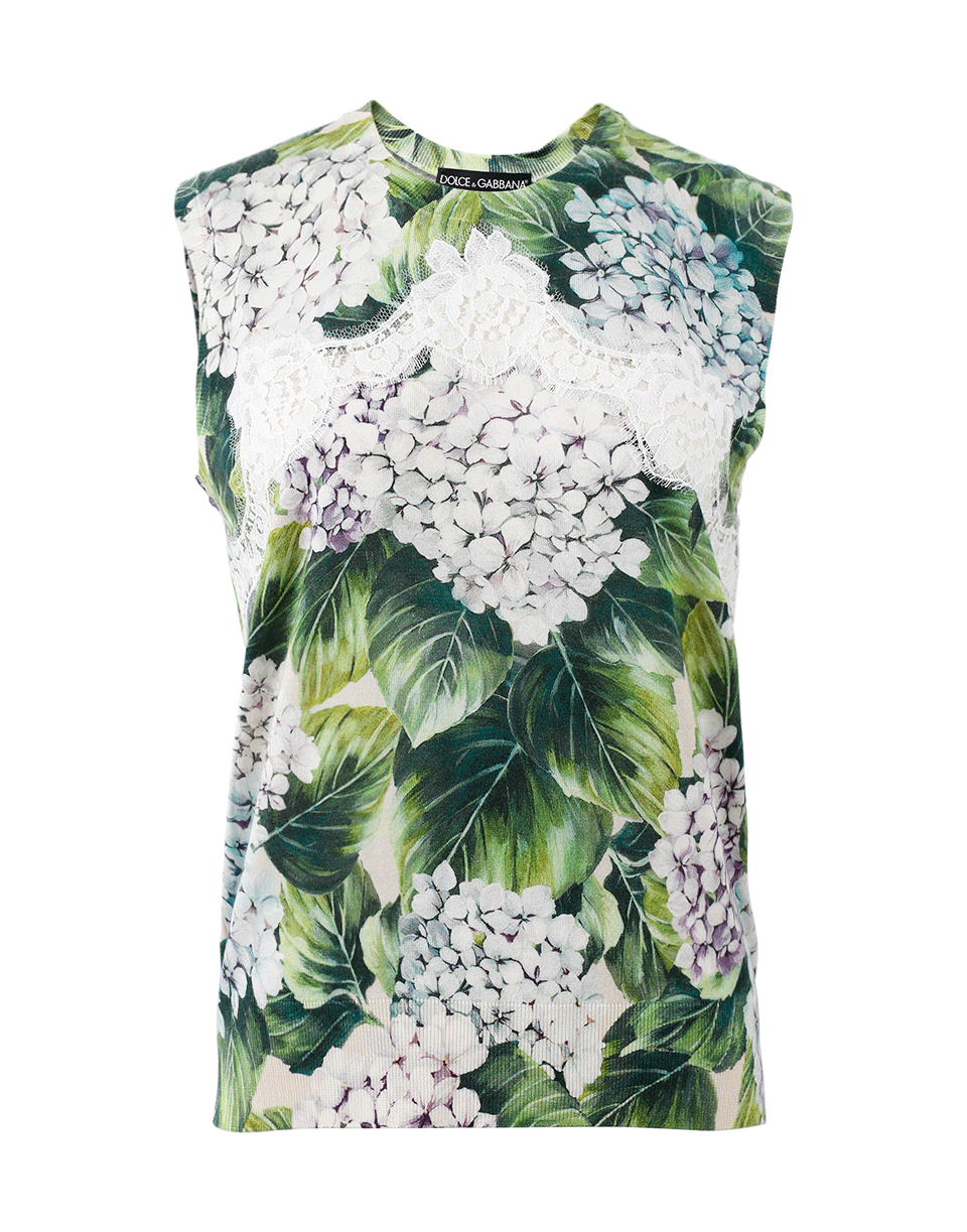 DOLCE & GABBANA-Hydrangea Lace Tank-