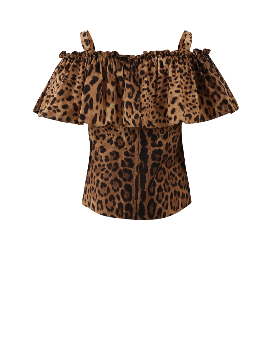 DOLCE & GABBANA-Off Shoulder Leopard Tank-