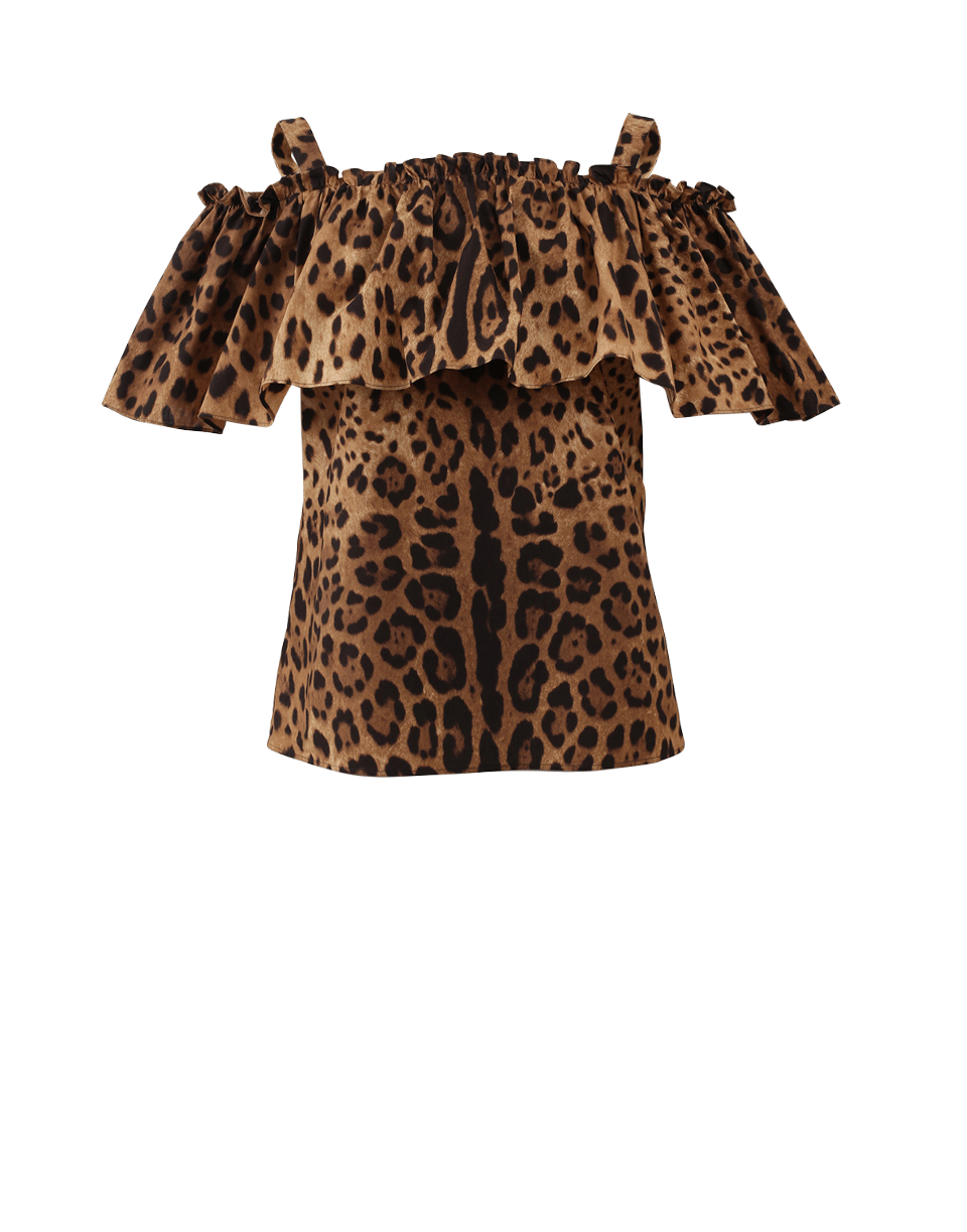 DOLCE & GABBANA-Off Shoulder Leopard Tank-