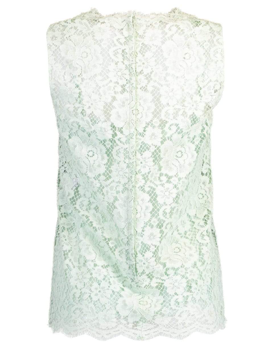 DOLCE & GABBANA-Sleeveless Crewneck Lace Shell Top-