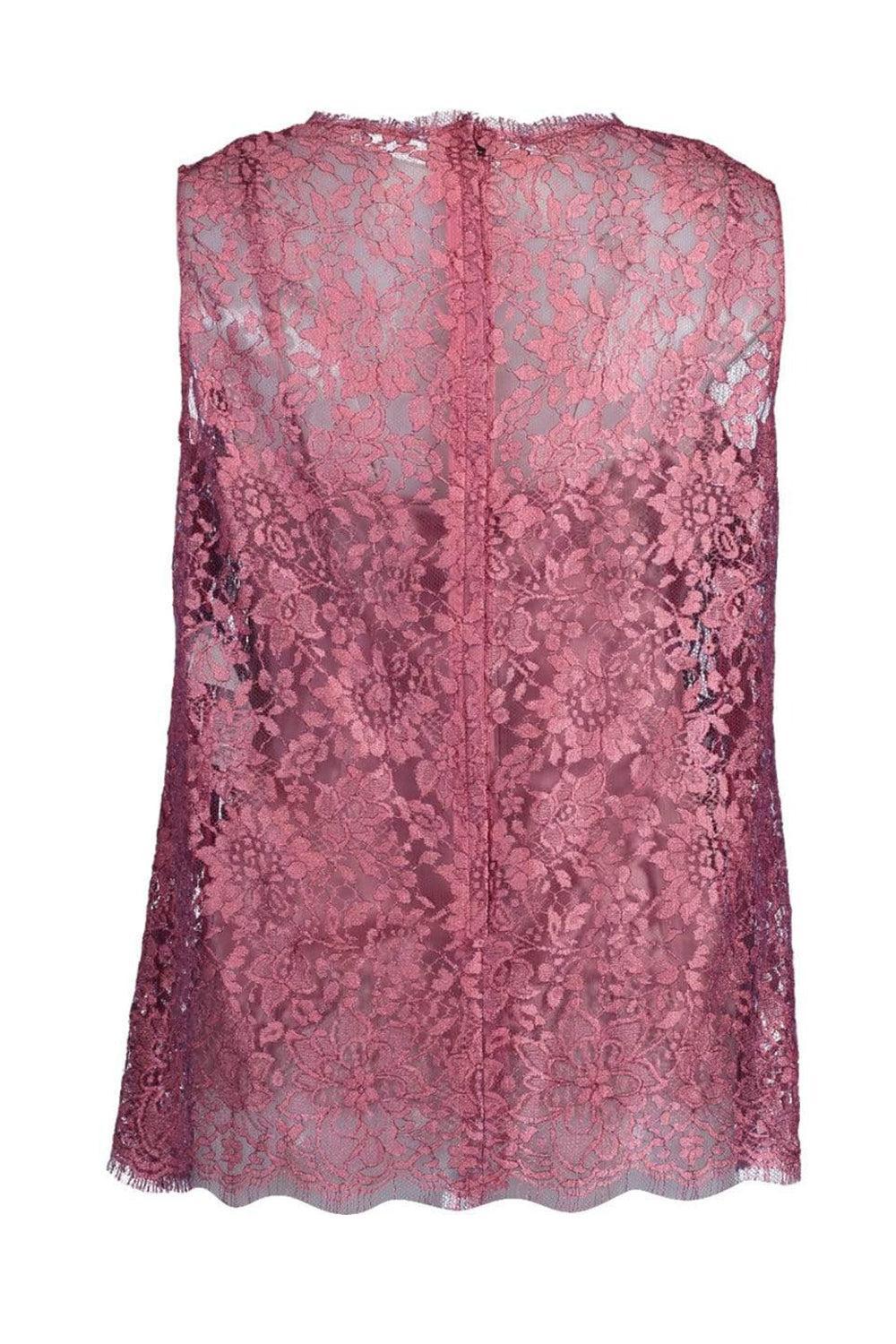 Sleeveless Lace Lame Cami Top-PINK-46-CLOTHINGTOPTANK-DOLCE & GABBANA